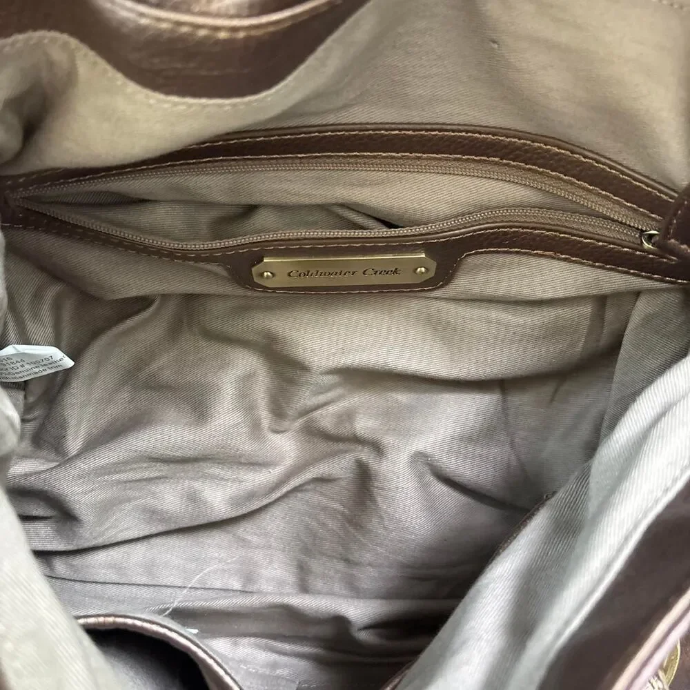 Coldwater Creek Pebbled Leather Tote Chain Bag